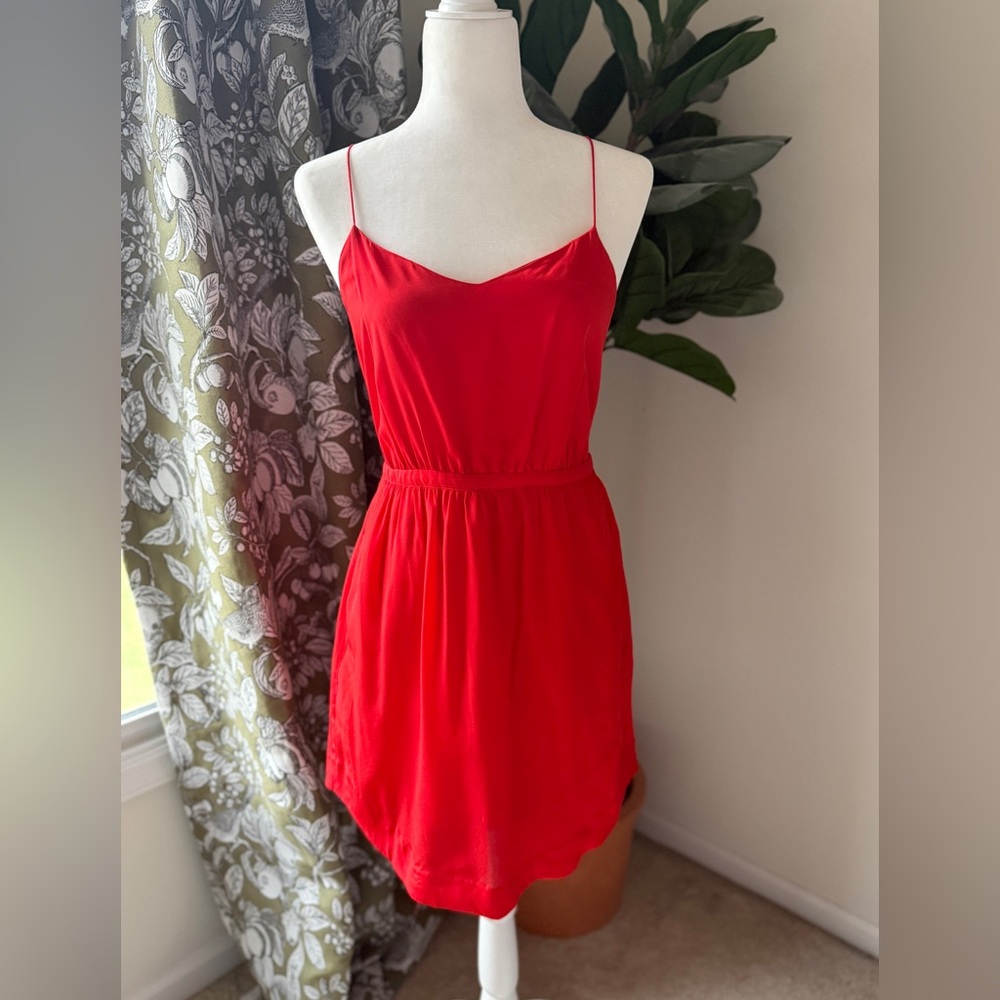Madewell Red Spaghetti-Strap Mini Dress